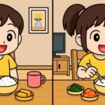 IQ test: najděte 3 rozdíly na obrázku dívky u stolu