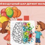 Dítě drží míč, ilustrace testu IQ a vnímání barev pro děti.